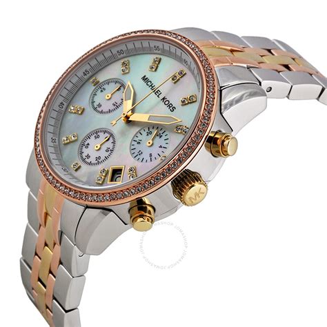 Michael Kors Women's Ritz Chronograph Mother of Pearl Dial 